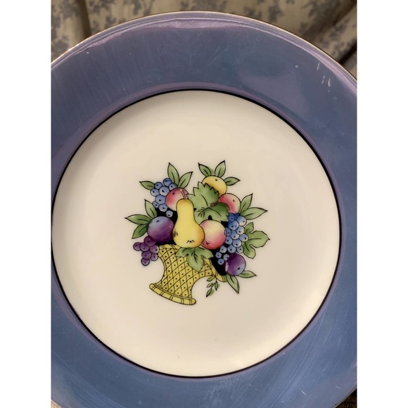 Pair of Noritake Blue Lusterware Fruit Basket Side Plates - Picture 5 of 10